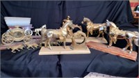 Horse, Carriage, Covered Wagon Mantle Clock Cases