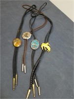 3 Western and one stone bolo ties