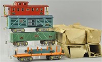 FOUR BOXED AMERICAN FLYER FREIGHT CARS