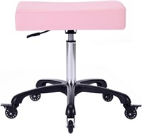 Adjustable Stool on Wheels, Cushion, Pink