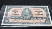 1937 Canadian 2 Dollar Bill