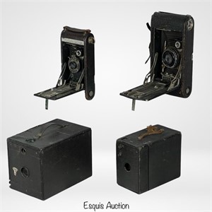 Group of Antique Folding & Box Cameras- Kodak