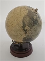 VINTAGE TABLE TOP GLOBE WITH WOODEN BASE