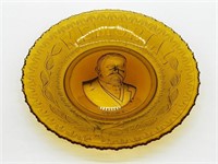 Vintage Glass Collector Plate Memorial US Grant