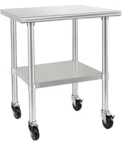 HARDURA, STAINLESS STEEL TABLE WITH WHEELS, 36 X