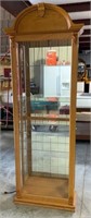 7’ Lighted Glass Wood Curio Cabinet