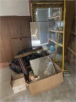 Group of old mirrors and miscellaneous