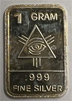1 Gram .999 Silver w/Pyramid