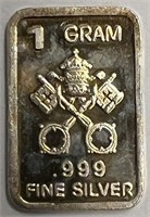 1 Gram .999 Silver w/Design