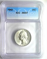 1942 Quarter ICG MS67 LISTS $525