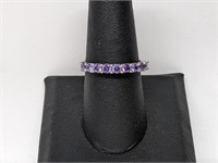 .925 Sterling Silver Purple Stone Band