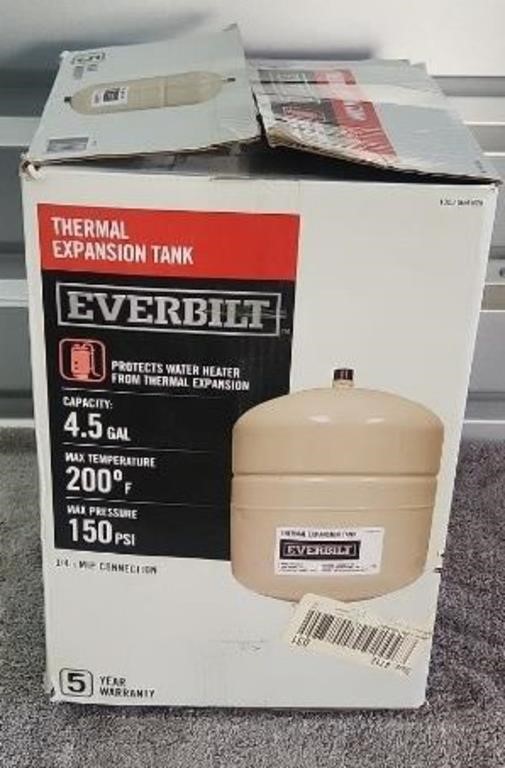 NIB Everbilt 4.5gal Thermal Expansion Tank, | Live and Online Auctions ...