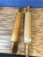 2 Old Wooden Rolling Pins