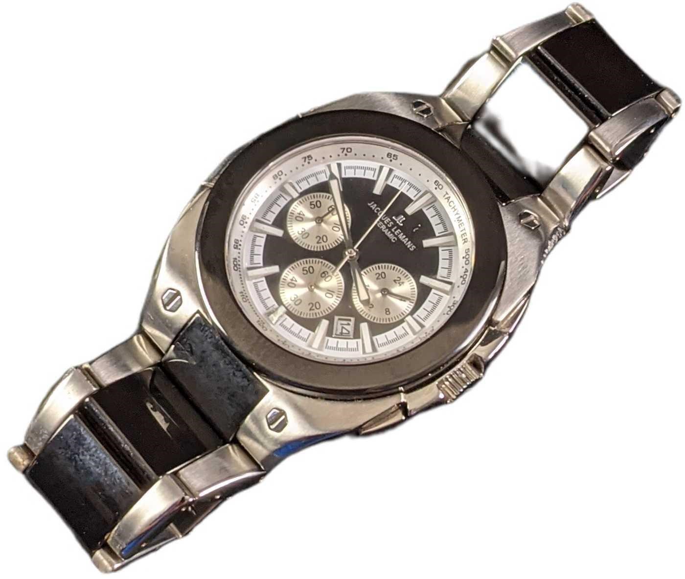 Jacques Lemans Dublin Chonograph Watch Ceramic & S