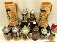 10 Piece Vintage German Stein Lot