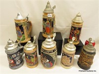 Eight Vintage German Steins