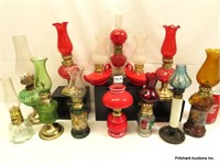 13 Piece Vintage Minitaure Oil Lamp Collection