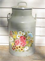 Antique Hand Painted Milk Can