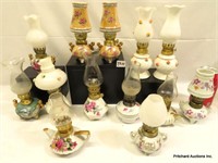 13 Piece Miniature Oil Lamp Collection