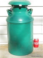 Antique Painted Green Milk Can