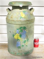 Antique Hand Painted Milk Can