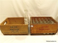 2 Vintage "Mini-Pop" Advertising Pine Carriers