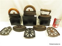 8 Piece Antique Sad Iron Lot