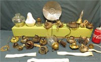 Large Lot Of Miscellaneous Oil Lamp Parts