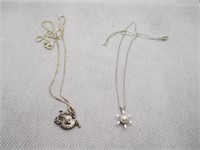 Sterling Noah's Ark & Pearl Drop Necklaces