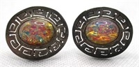 925 Sterling Mexico Large Opal Cufflinks