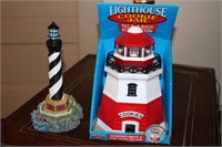Lighthouse cookie jar working light and fog horn