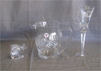 (3) Waterford crystal items including pitcher,