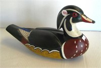 Nicely hand painted wood wood duck decoy signed