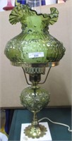 Fenton Cabbage Rose dresser lamp-green