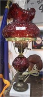 Fenton Poppy dresser lamp-ruby red