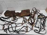 Leather Horse Tack w Saddlebags