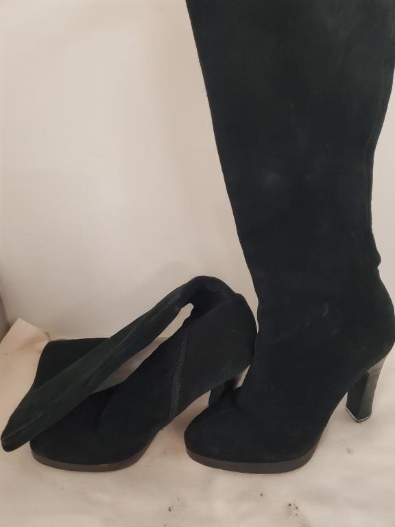 Black Calf High Heels