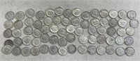 70 Roosevelt Silver Dimes US Coin Lot