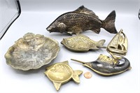 6 Metal FISH Letter Holder, Trinket Dishes+