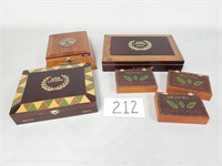 3 Cigar Boxes + 3 Aruba Trinket Boxes (No Ship)