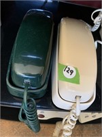 AT&T GREEN & BEIGE TRIMLINE CORDED WALL PHONES
