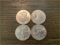 (4) 2017 Silver Dollars