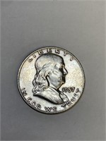 1957 D Franklin Silver Half Dollar