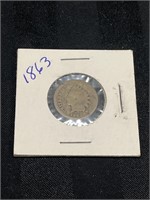 1863 Indian Head Penny with Coin Holder