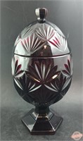 Ruby Glass Cristal D'Arques Egg Candy Dish