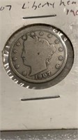 1907 Liberty Head Silver Coin