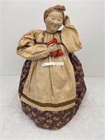Vintage Russian Painted Muslin Face Tea Cozy Doll