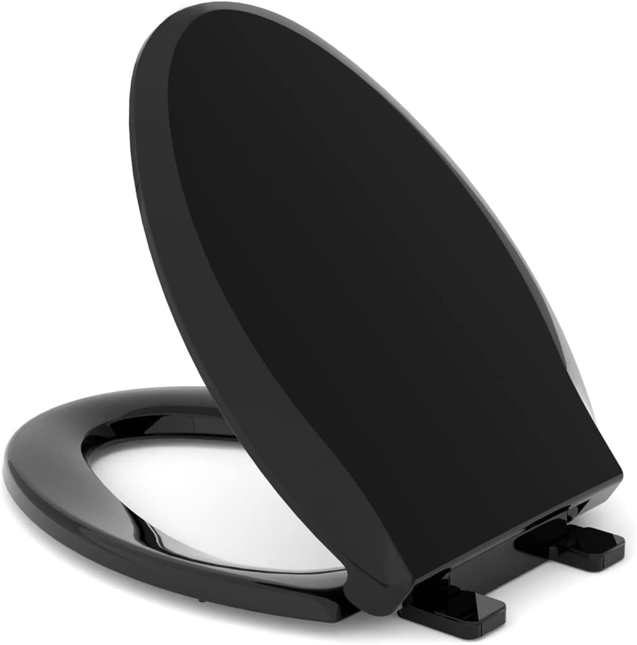 Toilet Seat Elongated  Black  18.5