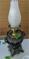 Ornate Electrified Oil Lamp