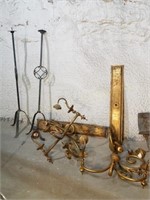 Pair of Antique Light Fixtures & Candlestands